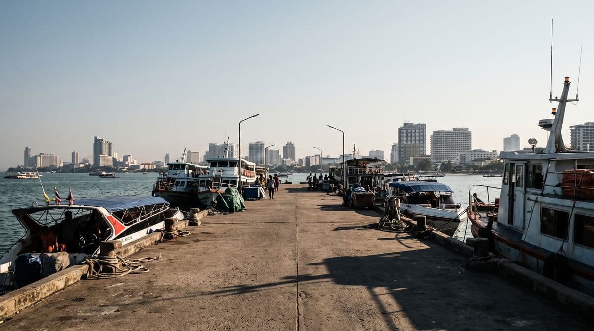 Boats at Bali Hai Pier at the southern end of Pattaya bay