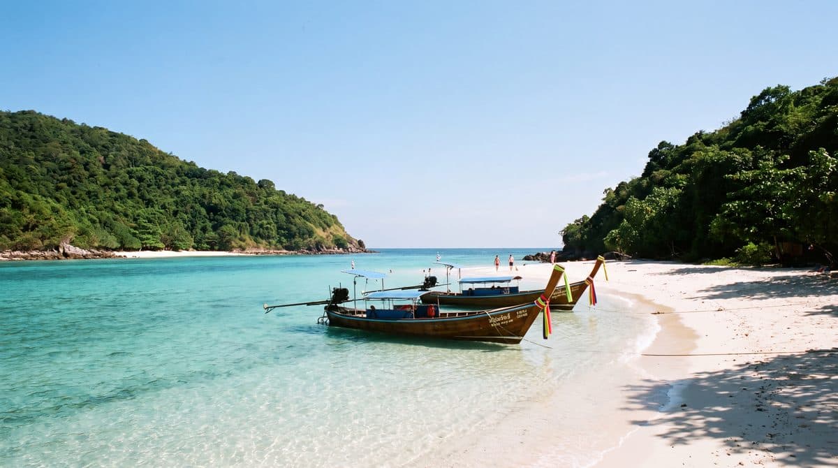 Clear turquoise water and a quiet beach on Koh Larn, a short ferry from Pattaya