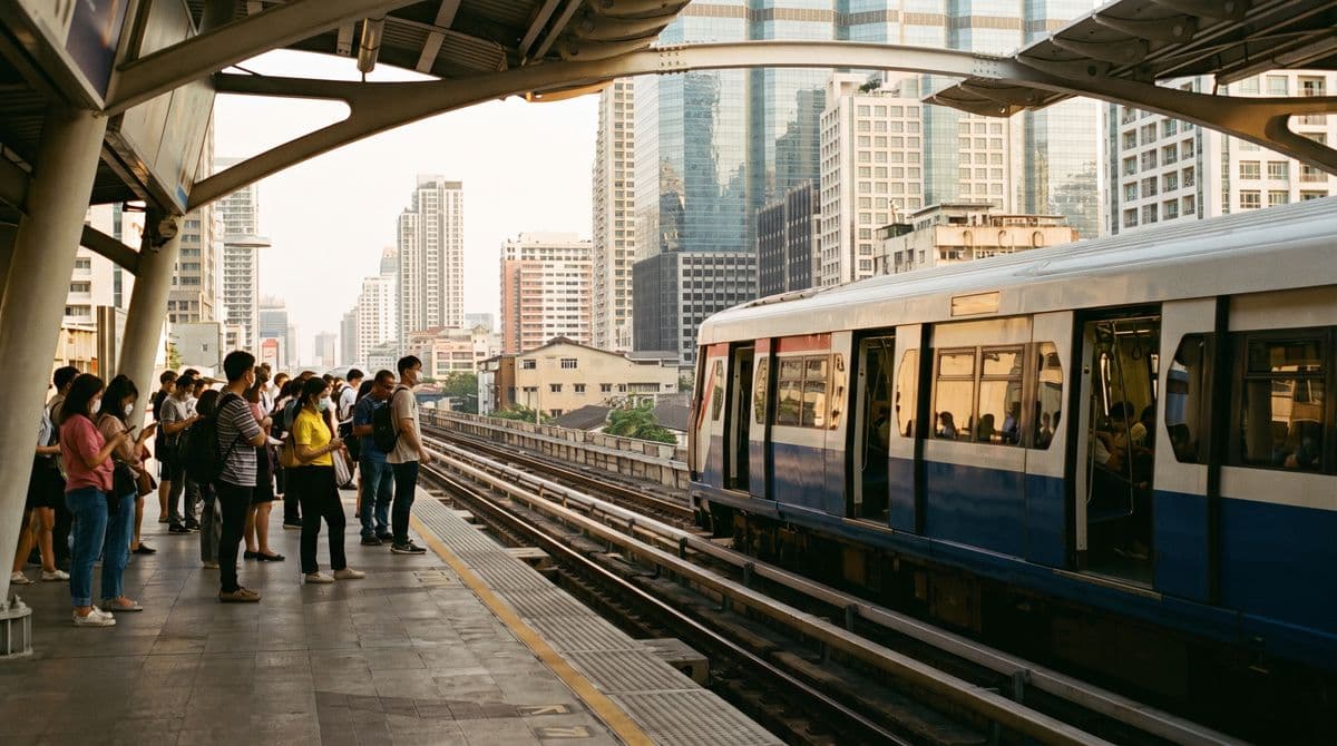 BTS Phrom Phong station on Sukhumvit Road